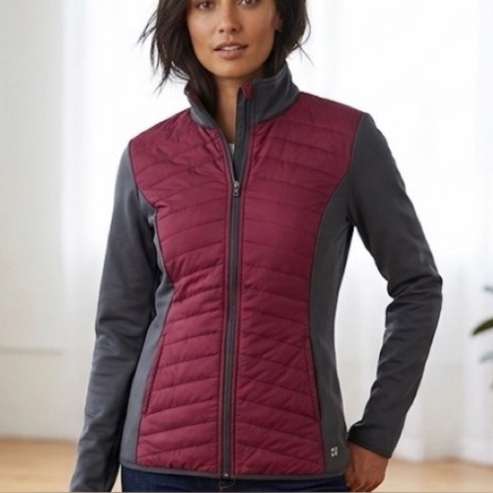 BCG Burgundy and Gray Athletic Jacket Sz L